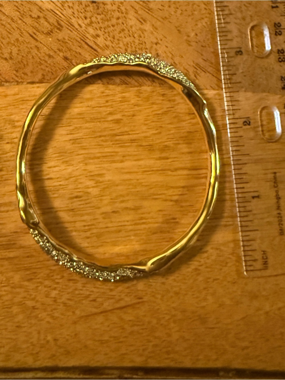 Alexis Bittar Solanales Gold Crystal Skinny Bangle Bracelet - Picture 6 of 9